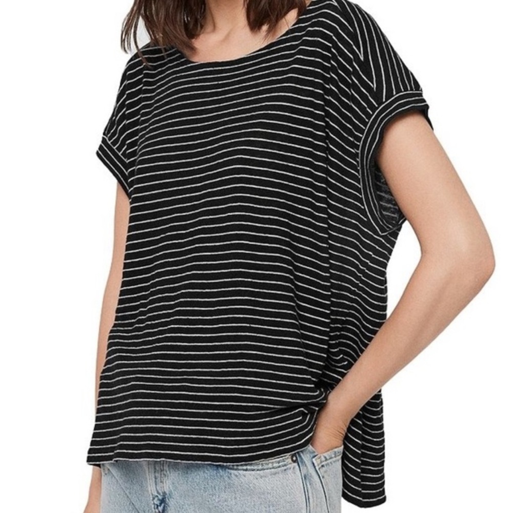 All Saints linen Pina Stripped Tee